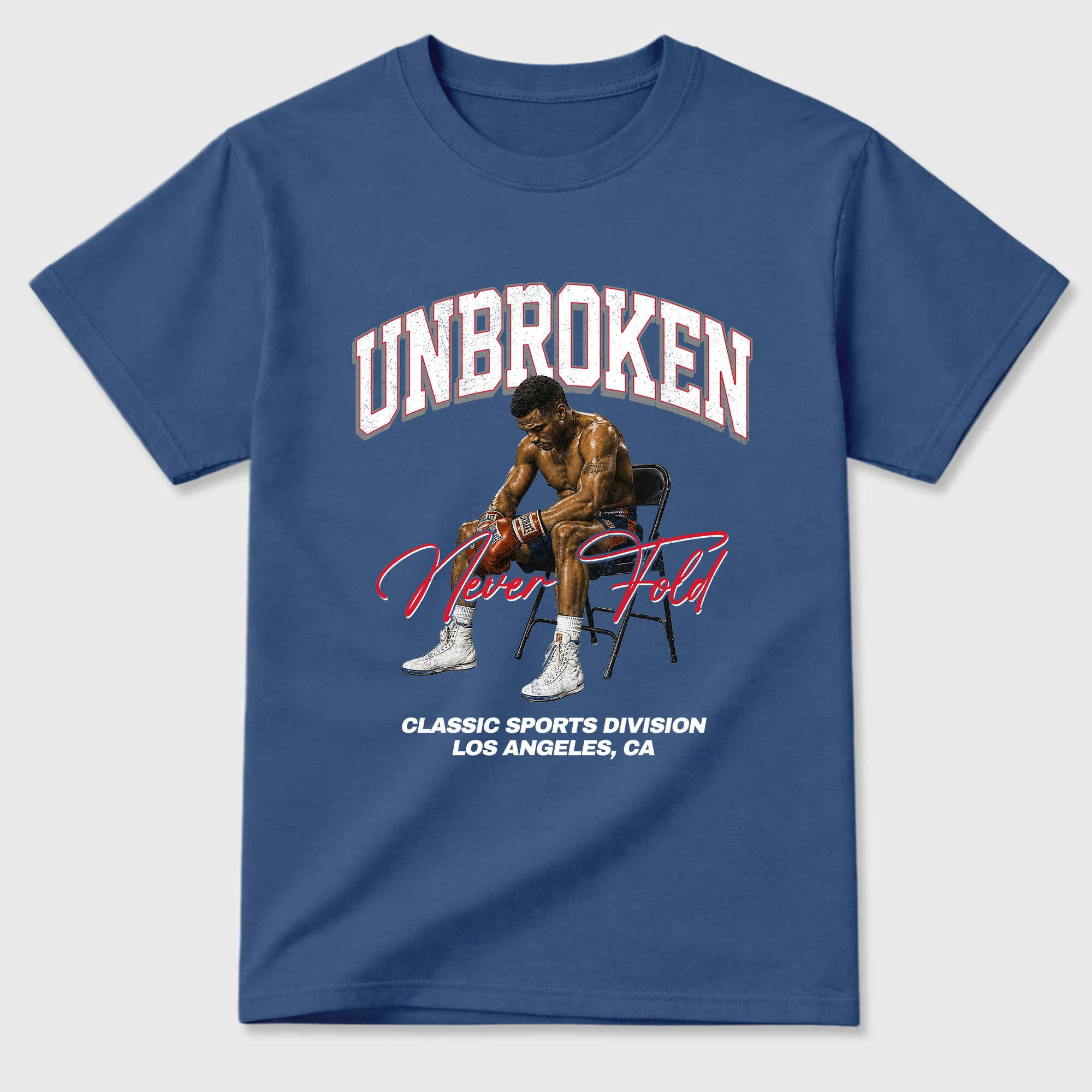 Unbroken Graphic T-Shirt featuring original streetwear artwork designed to match the Air Jordan 3 True Blue. Denim Blue 2 Graphic T-Shirt.