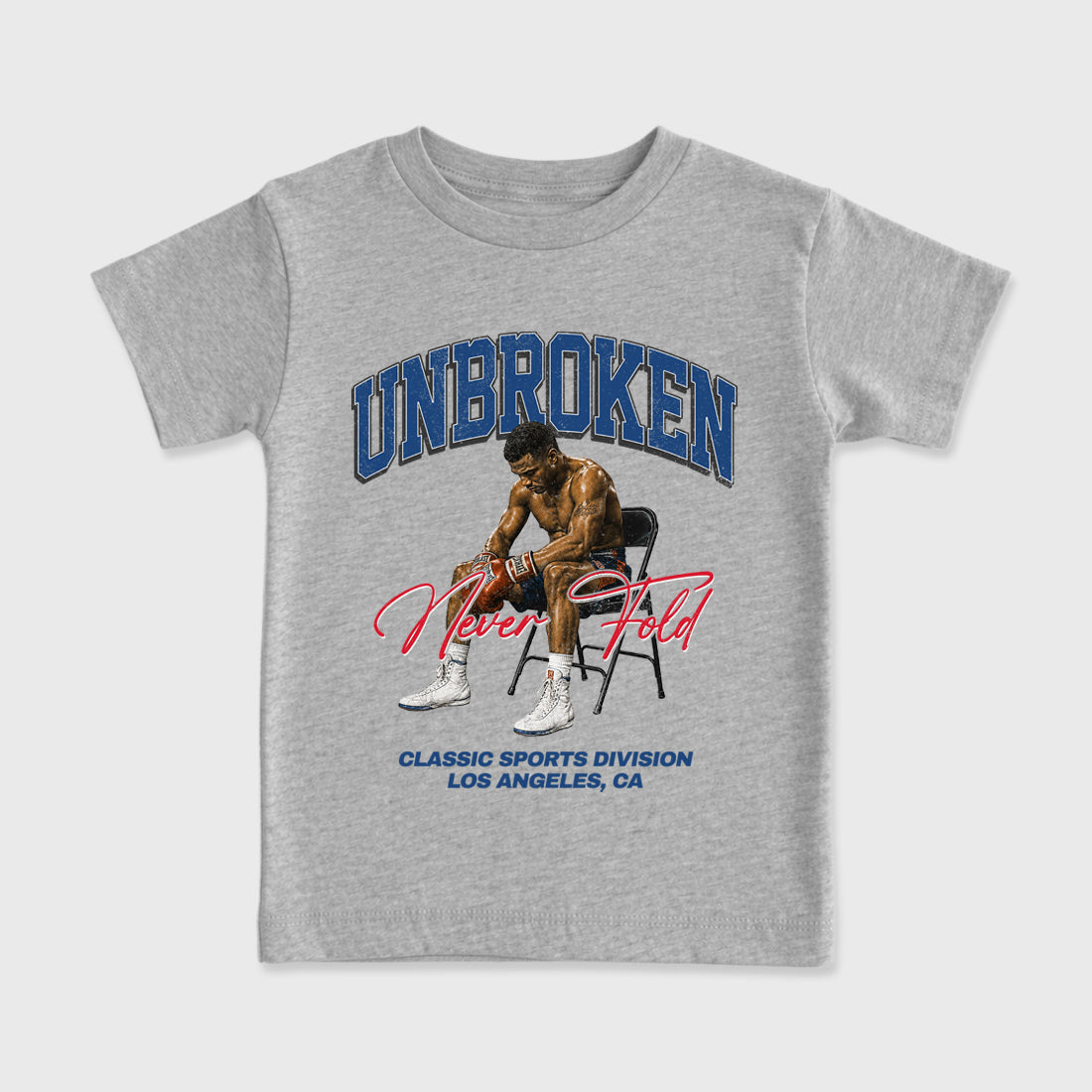 Unbroken Baby & Kids Graphic T-Shirt featuring original artwork designed to match the Air Jordan 3 True Blue. Heather Grey 2 Kids Graphic Tee.
