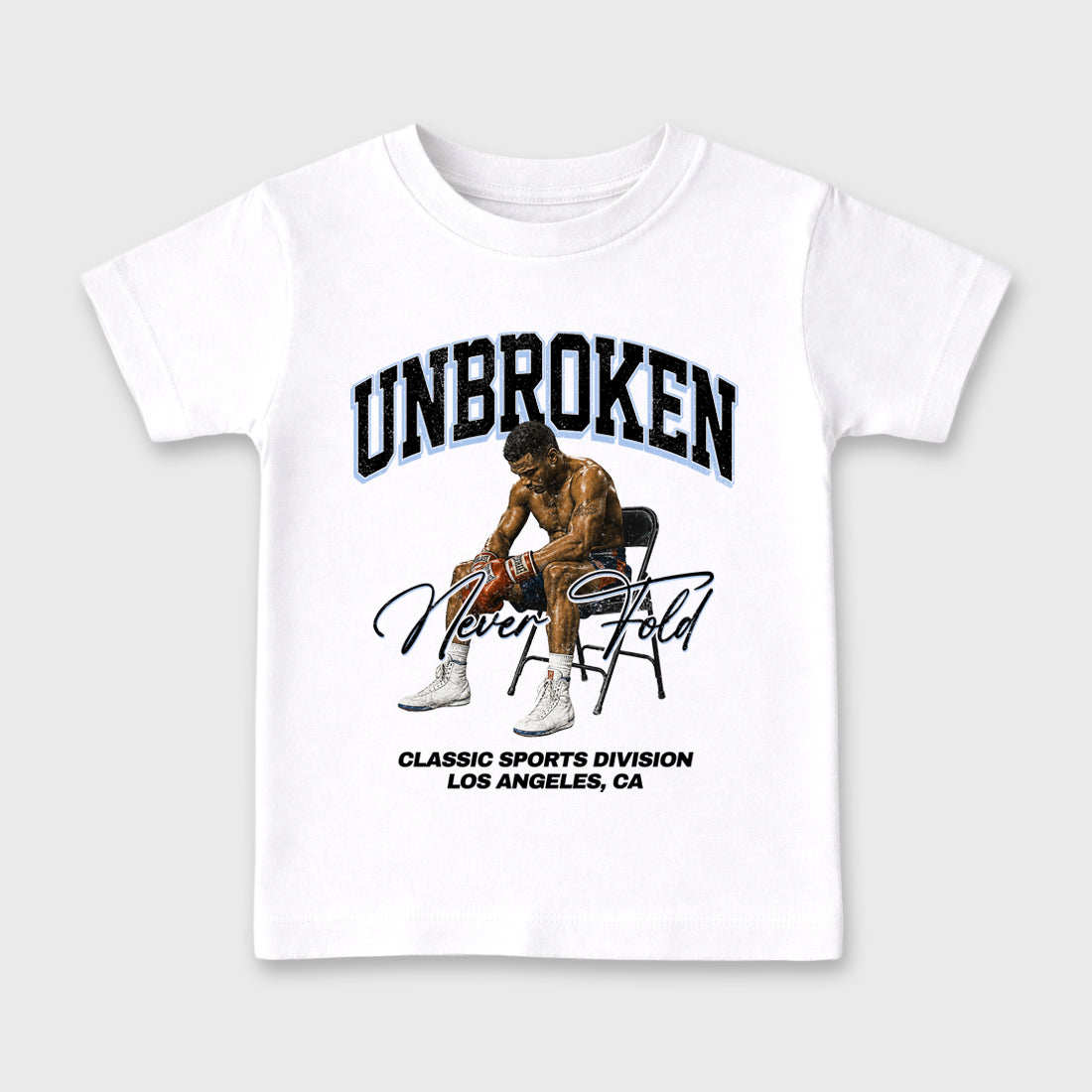Unbroken Baby & Kids Graphic T-Shirt featuring original artwork designed to match the Air Jordan 6 Black and White. White 2 Kids Graphic Tee.