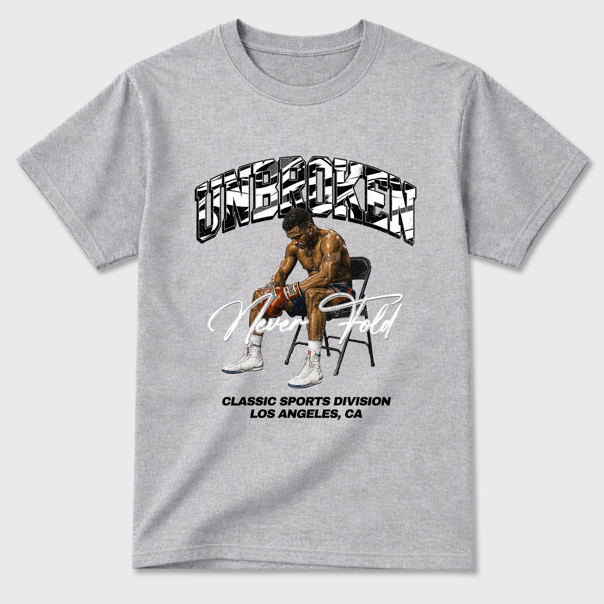 Unbroken Graphic T-Shirt featuring original streetwear artwork designed to match the Air Jordan 8 Chrome. Heather Grey 2 Graphic T-Shirt.