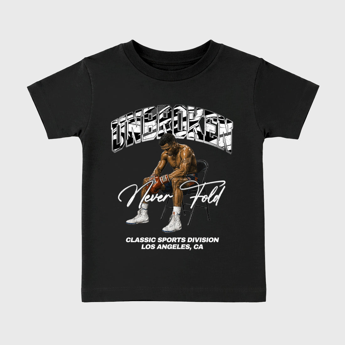 Unbroken Baby & Kids Graphic T-Shirt featuring original artwork designed to match the Air Jordan 8 Chrome. Black 2 Kids Graphic Tee.