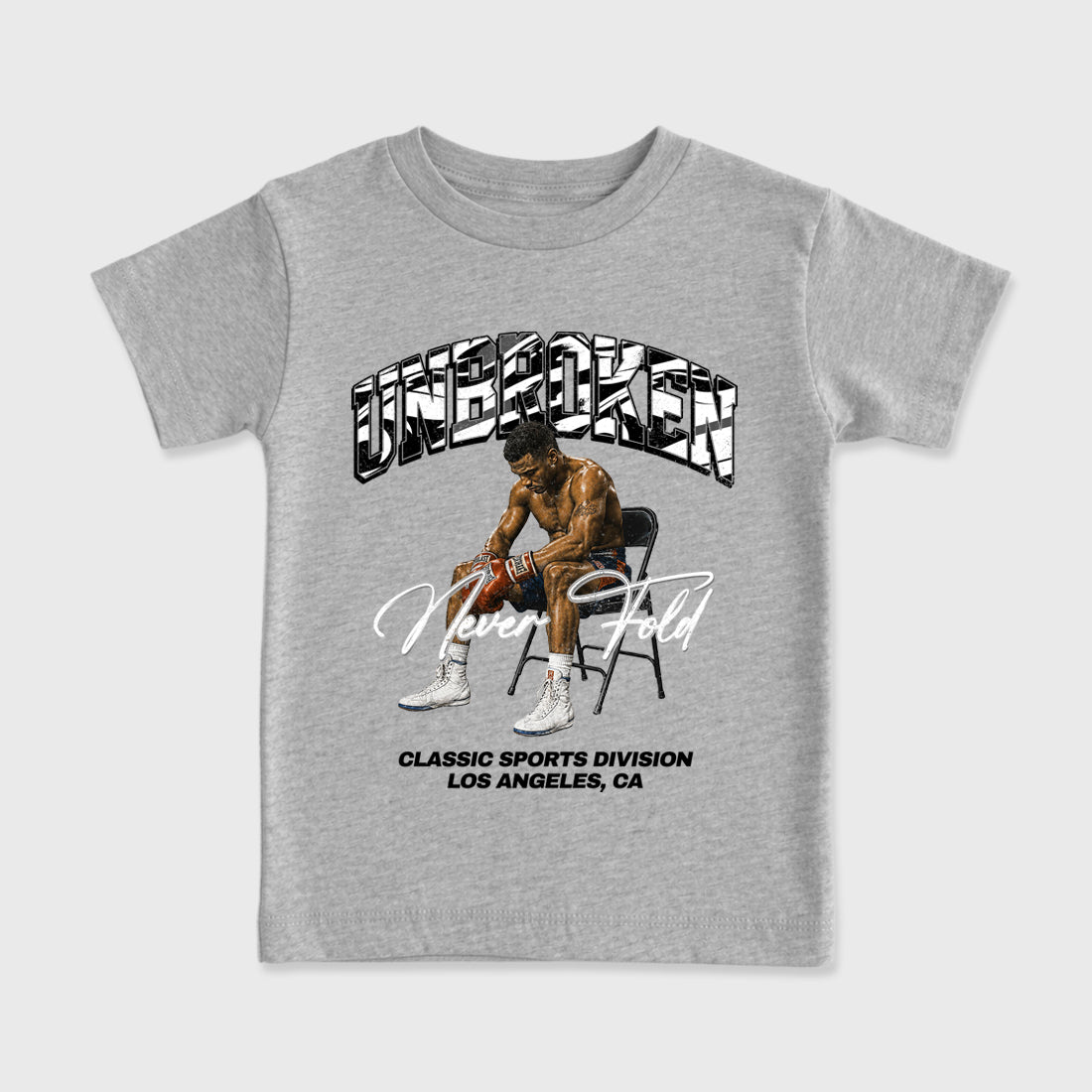 Unbroken Baby & Kids Graphic T-Shirt featuring original artwork designed to match the Air Jordan 8 Chrome. Heather Grey 2 Kids Graphic Tee.
