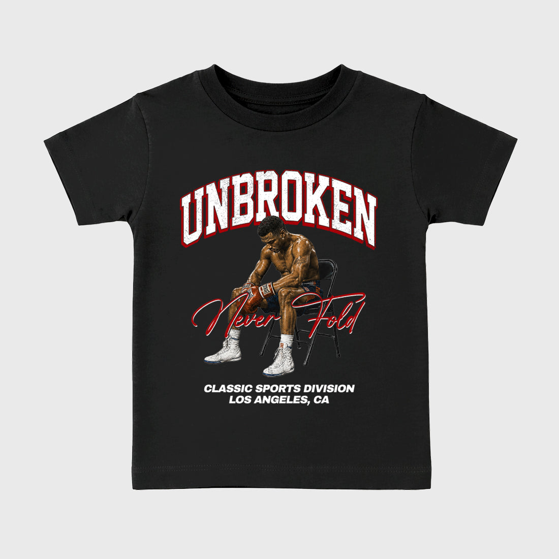 Unbroken Baby & Kids Graphic T-Shirt featuring original artwork designed to match the Air Jordan 9 True Red. Black 2 Kids Graphic Tee.
