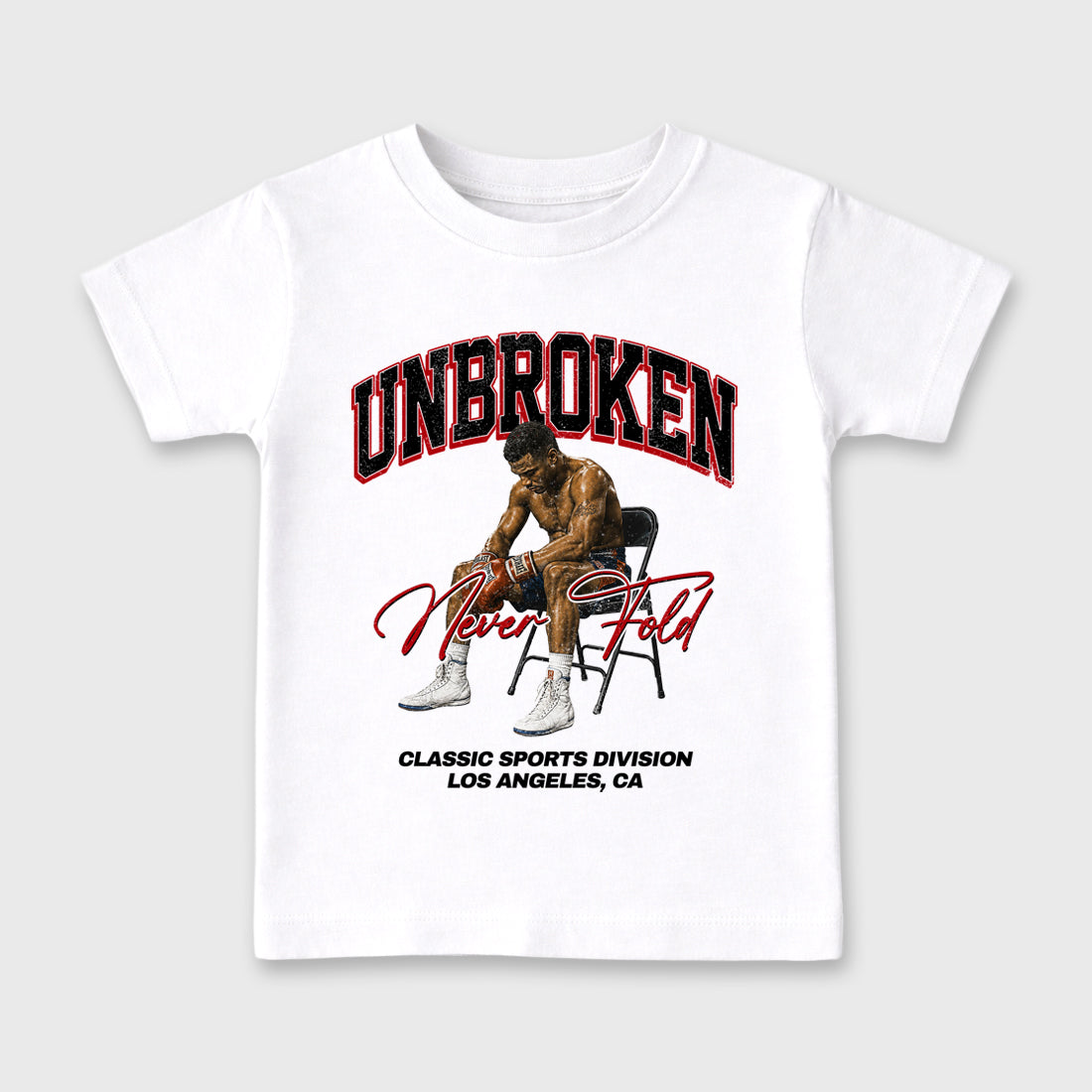 Unbroken Baby & Kids Graphic T-Shirt featuring original artwork designed to match the Air Jordan 9 True Red. White 2 Kids Graphic Tee.