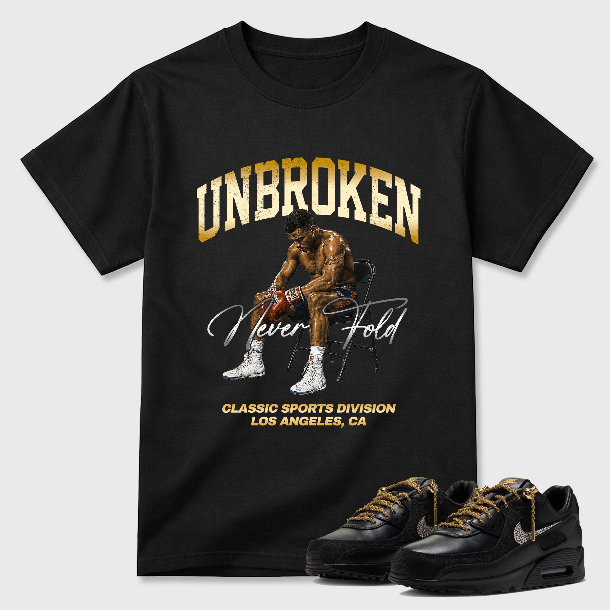 Unbroken Graphic T-Shirt featuring original streetwear artwork designed to match the Air Max 90 Trophies. Black 1 Graphic T-Shirt.