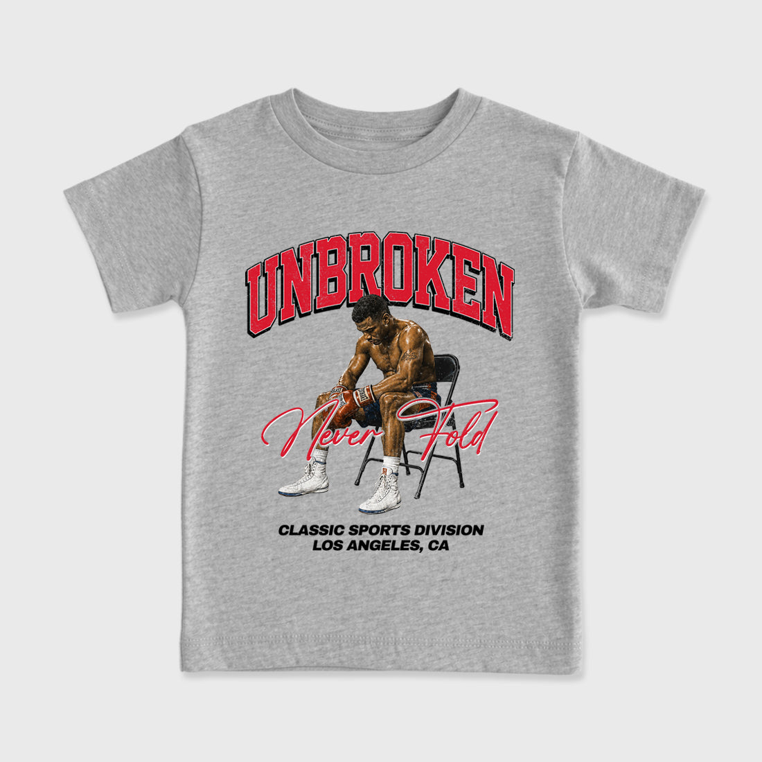 Unbroken Baby & Kids Graphic T-Shirt featuring original artwork designed to match the Air Max 95 Reverse Solar Red. Heather Grey 2 Kids Graphic Tee.