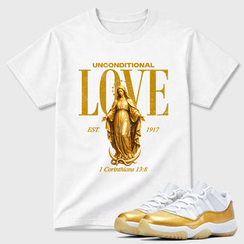 Sneaker match tees – Sneaker Tees To Match Air Jordan 1 Mother's Day Shoes – Unconditional Love Tee White 1