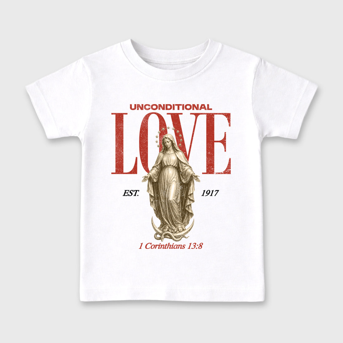 Sneaker match tees – Sneaker Tees To Match Air Jordan 4 Brick After Brick Shoes – Unconditional Love Kids T-Shirt White 2