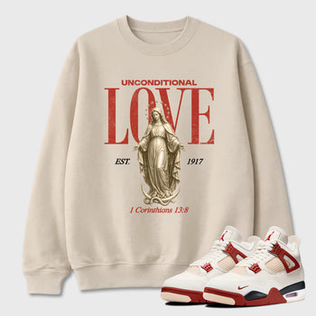 Sneaker match tees – Sneaker Tees To Match Air Jordan 4 Brick After Brick Shoes – Unconditional Love Tee Natural 1