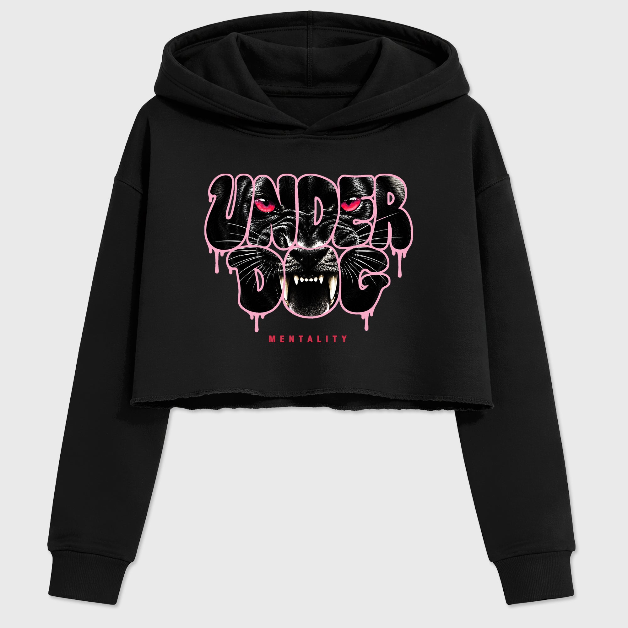 Under Dog women’s crop tee designed to match the Air Jordan 1 Travis Scott Tropical Pink, featuring coordinated Black 2 options for a perfect streetwear vibe.