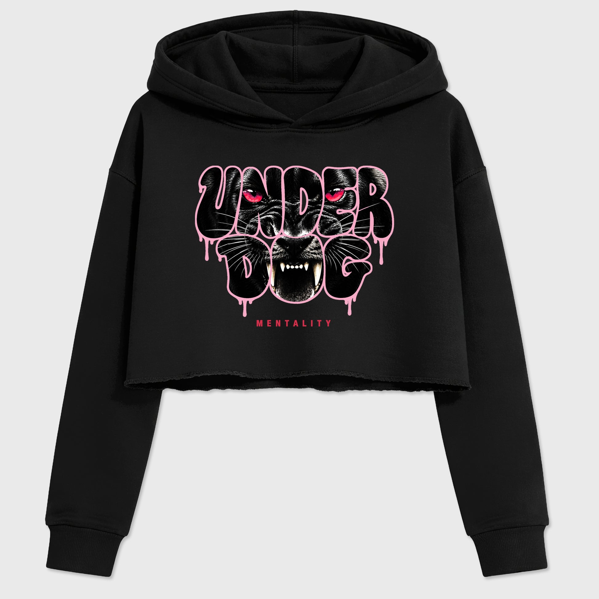 Under Dog women’s crop tee designed to match the Air Jordan 1 Travis Scott Tropical Pink, featuring coordinated Black 2 options for a perfect streetwear vibe.