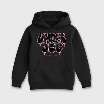 Under Dog affordable baby and kids t-shirt designed to match the Air Jordan 1 Travis Scott Tropical Pink, featuring coordinated Black 2 options for the perfect little sneakerhead streetwear look.
