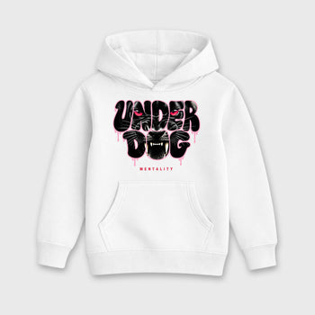 Under Dog affordable baby and kids t-shirt designed to match the Air Jordan 1 Travis Scott Tropical Pink, featuring coordinated White 2 options for the perfect little sneakerhead streetwear look.
