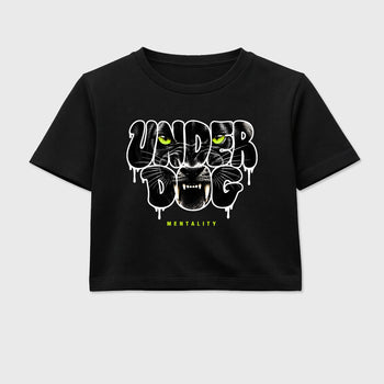 Sneaker match tees – Sneaker Tees To Match Air Foamposite Pro Black Shoes – Under Dog Mentality Crop T-Shirt Black 2