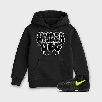 Sneaker match tees – Sneaker Tees To Match Air Foamposite Pro Black Shoes – Under Dog Mentality Kids T-Shirt Black 1