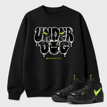 Sneaker match tees – Sneaker Tees To Match Air Foamposite Pro Black Shoes – Under Dog Mentality Tee Black 1