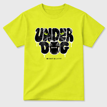 Sneaker match tees – Sneaker Tees To Match Air Foamposite Pro Black Shoes – Under Dog Mentality Tee Safety Green 2
