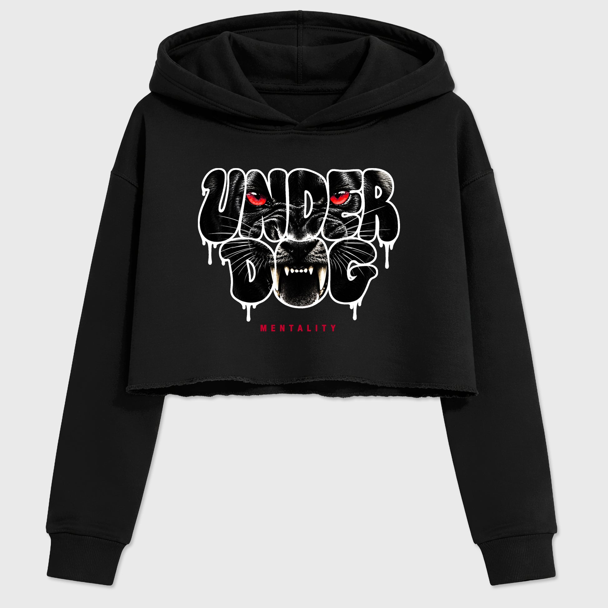 Sneaker match tees – Sneaker Tees To Match Air Jordan 1 Banned Shoes – Under Dog Mentality Crop T-Shirt Black 2
