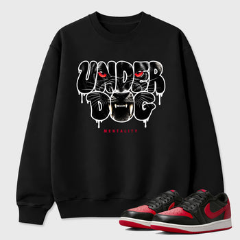 Sneaker match tees – Sneaker Tees To Match Air Jordan 1 Banned Shoes – Under Dog Mentality Tee Black 1