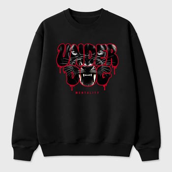 Under Dog Mentality Graphic T-Shirt sneaker match tee designed for the Air Jordan 12 Retro Bloodline, featuring coordinated color options for a perfect streetwear match. Black 2 shirt.