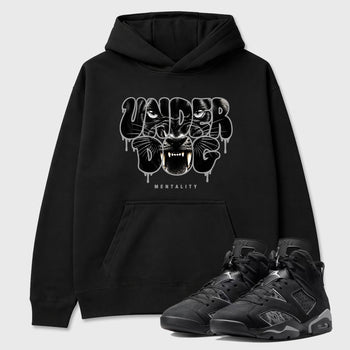 Sneaker match tees – Sneaker Tees To Match Air Jordan 6 Cap and Gown Shoes – Under Dog Mentality Tee Black 1