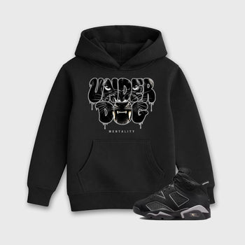 Sneaker match tees – Sneaker Tees To Match Air Jordan 6 Cap and Gown Shoes – Under Dog Mentality Kids T-Shirt Black 1