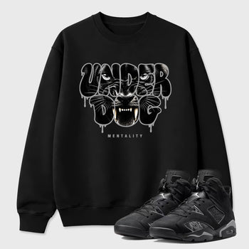 Sneaker match tees – Sneaker Tees To Match Air Jordan 6 Cap and Gown Shoes – Under Dog Mentality Tee Black 1