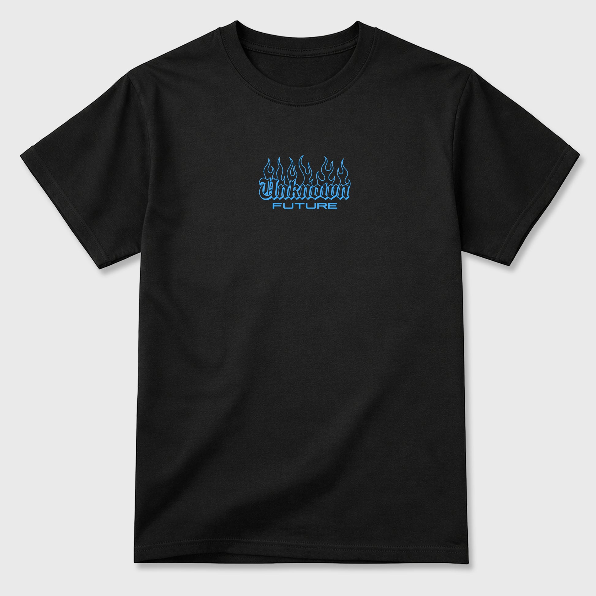 Unknown Future Graphic T-Shirt sneaker match tee designed for the 5s Black Carolina, featuring coordinated color options for a perfect streetwear match. Black shirt.
