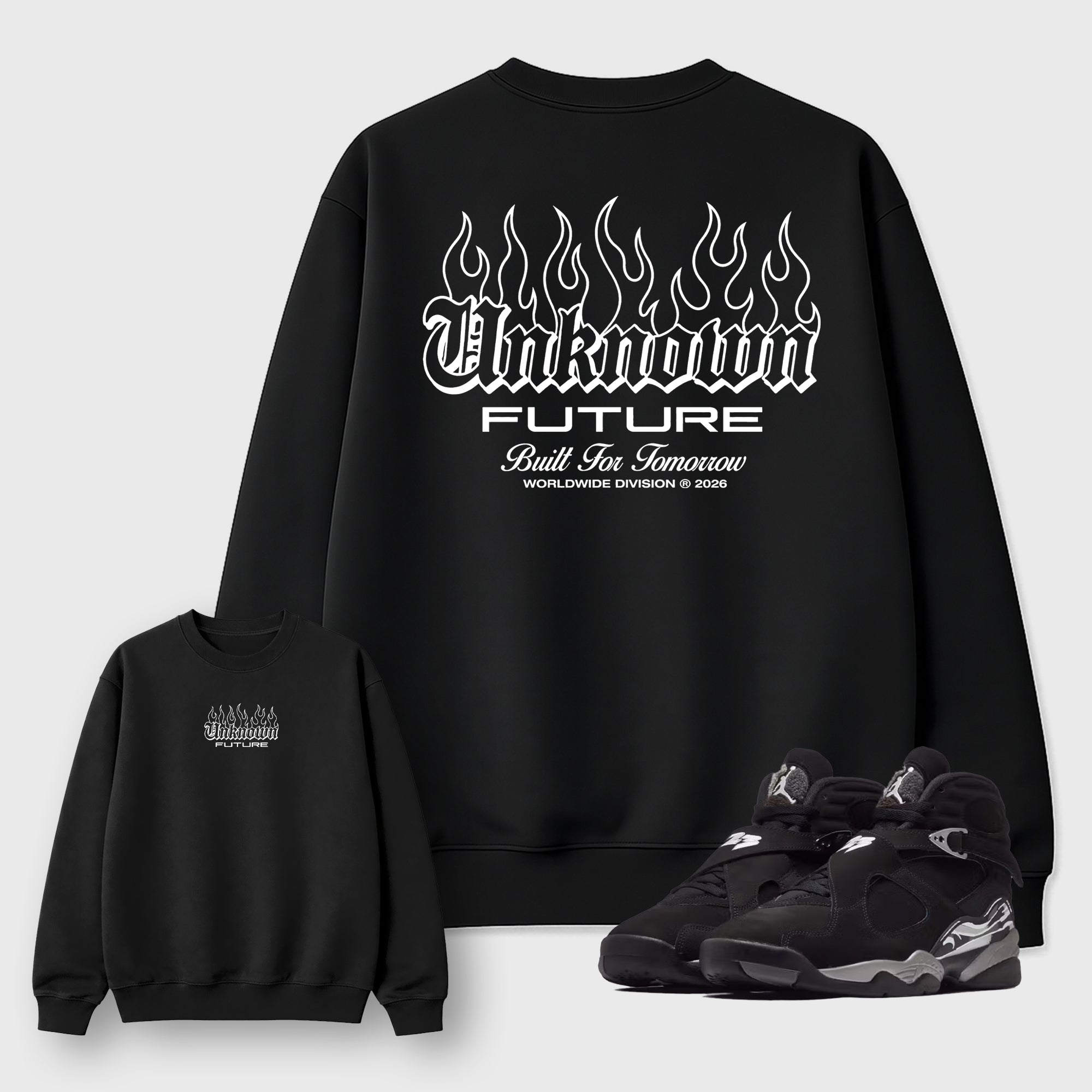 Unknown Future Graphic T-Shirt featuring original streetwear artwork designed to match the . Black Graphic Tee.