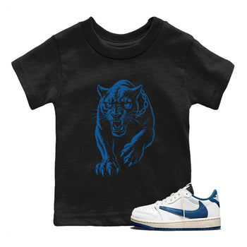 Sneaker match tees – Sneaker Tees To Match Air Jordan 1 x Travis Scott x Fragment Shoes – Unleashed Black Cat Kids T-Shirt Black 1