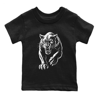 4s Black Cat Sneaker match tees – Sneaker Tees To Match Air Jordan 4 Black Cat Shoes – Unleashed Black Cat Kids T-Shirt Black 2