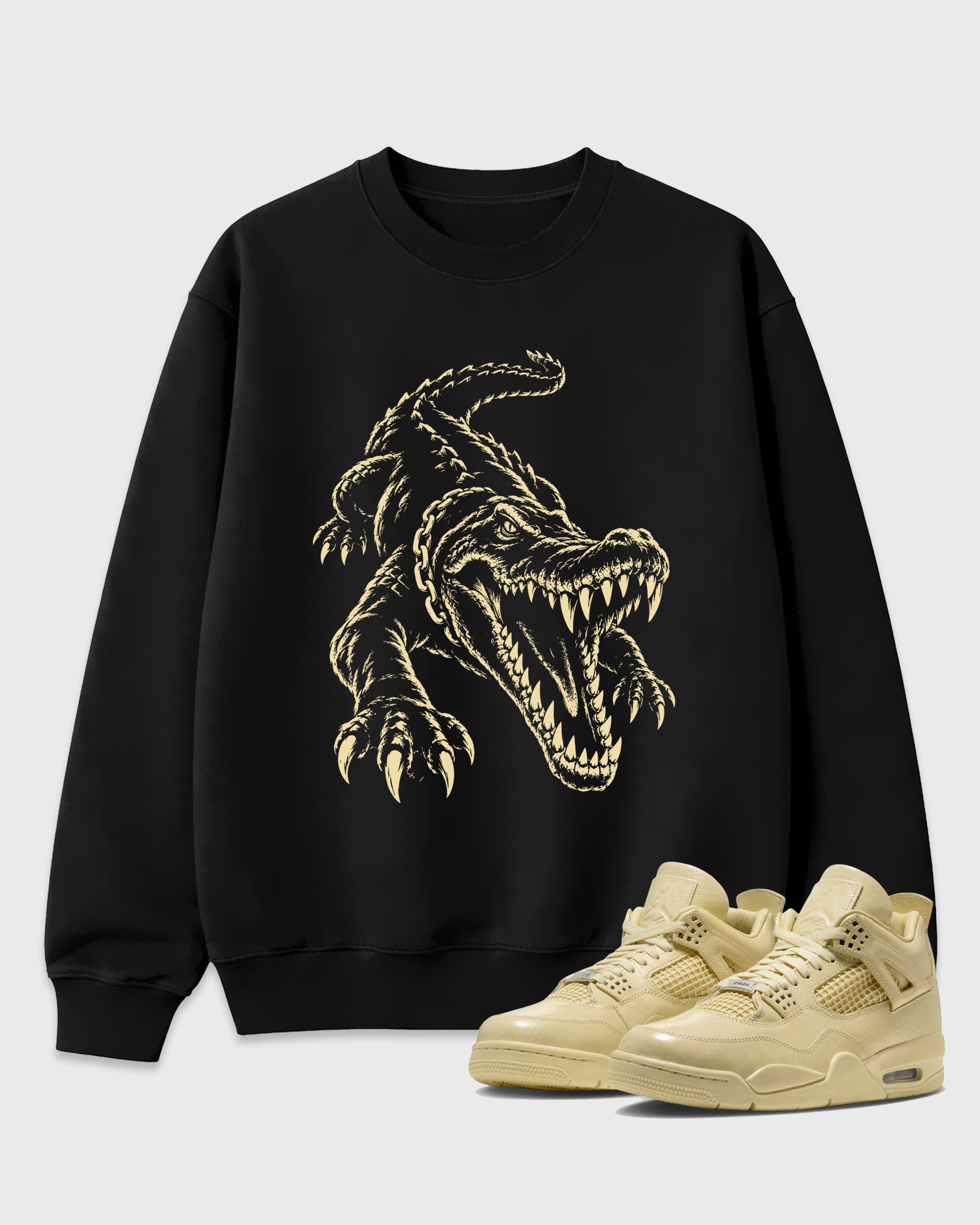 Unleashed Predator Graphic T-Shirt featuring original streetwear artwork designed to match the Air Jordan 4 X J Balvin 'Amazonas'. Black 1 Graphic Tee.