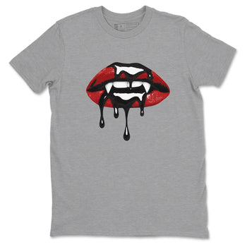 Sneaker match tees – Sneaker Threads To Match Air Foamposite Cough Drop Shoes, Air Foamposite One Black and Varsity Red – Vampire Lips Tee Heather Grey 2