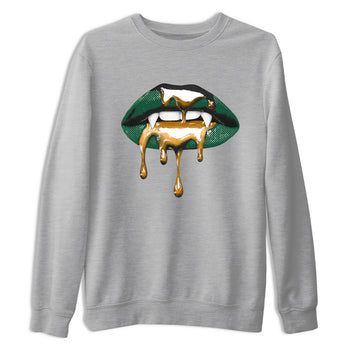 Sneaker Threads – Sneaker Tees To Match Air Jordan 1 Pro Green – Vampire Lips Graphic Tee Heather Grey 2. Perfect for Jordan releases 2025 colorways.