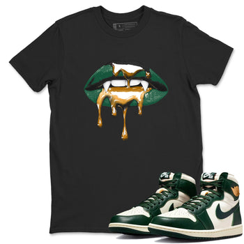 Sneaker Threads – Sneaker Tees To Match Air Jordan 1 Pro Green – Vampire Lips Graphic Tee Black 1. Perfect for Jordan releases 2025 colorways.