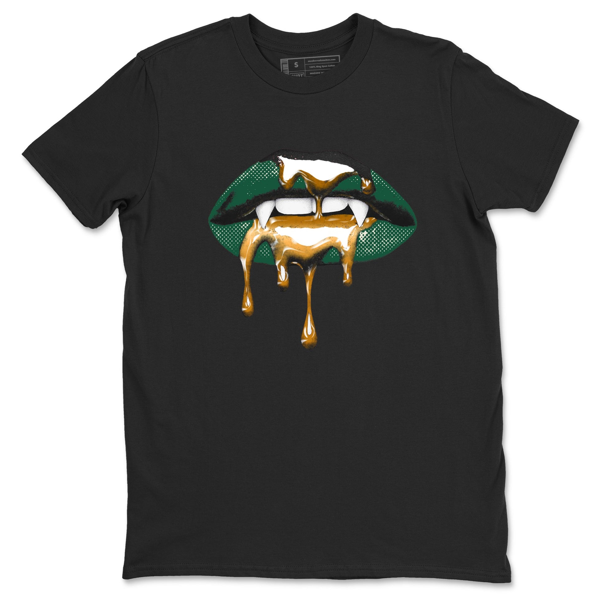 Sneaker Threads – Sneaker Tees To Match Air Jordan 1 Pro Green – Vampire Lips Graphic Tee Black 2. Perfect for Jordan releases 2025 colorways.