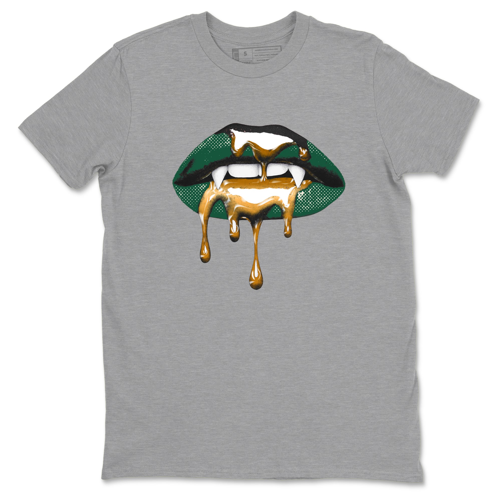 Sneaker Threads – Sneaker Tees To Match Air Jordan 1 Pro Green – Vampire Lips Graphic Tee Heather Grey 2. Perfect for Jordan releases 2025 colorways.