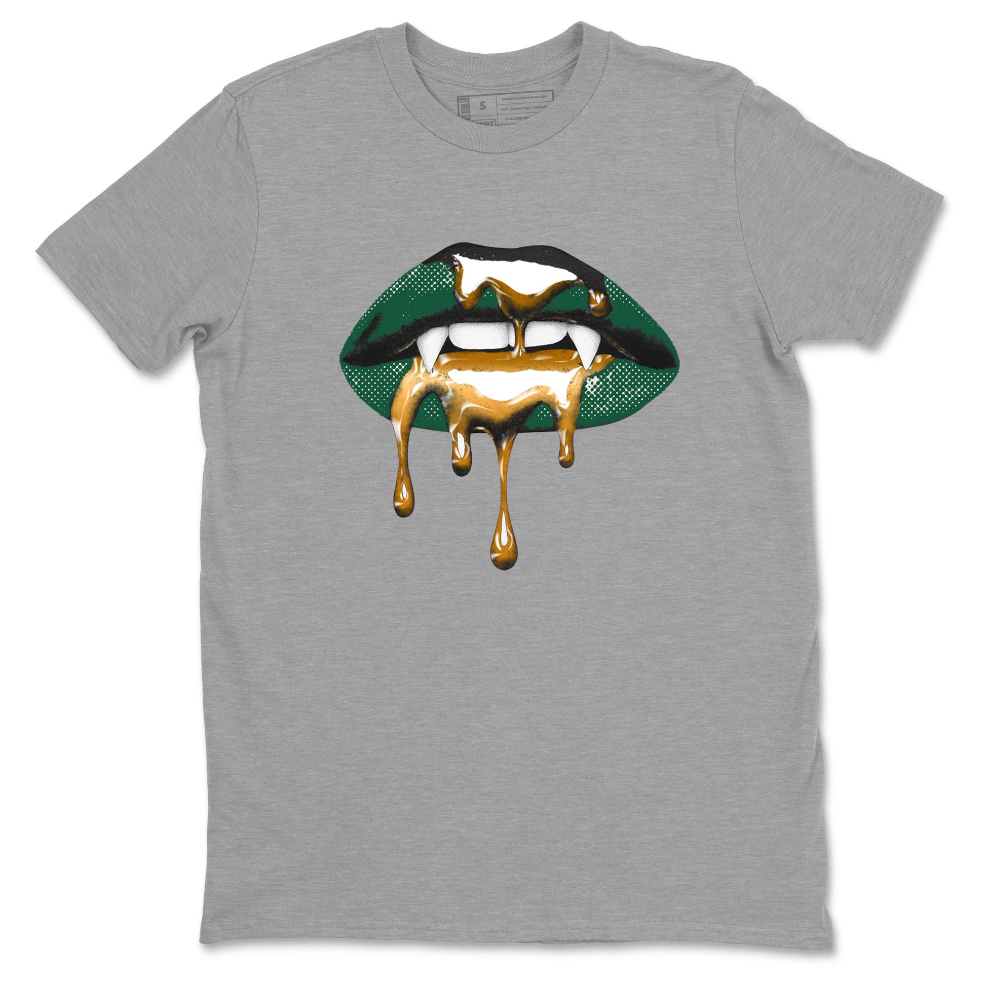 Sneaker Threads – Sneaker Tees To Match Air Jordan 1 Pro Green – Vampire Lips Graphic Tee Heather Grey 2. Perfect for Jordan releases 2025 colorways.