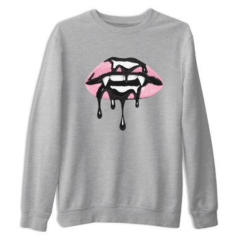 Sneaker match tees – Sneaker Tees To Match Air Jordan 5 Medium Soft Pink Shoes – Vampire Lips Tee Heather Grey 2
