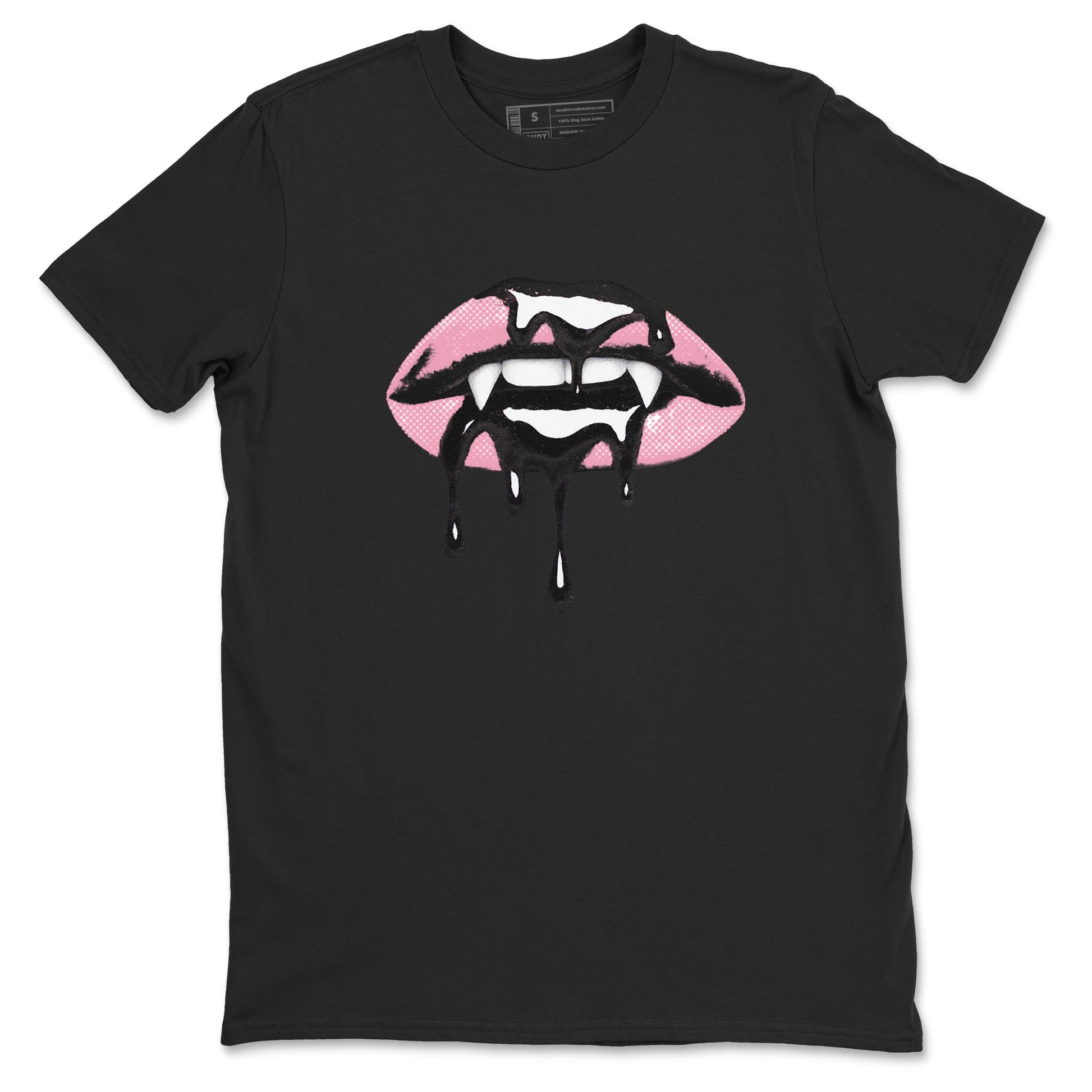 Sneaker match tees – Sneaker Tees To Match Air Jordan 5 Medium Soft Pink Shoes – Vampire Lips Tee Black 2