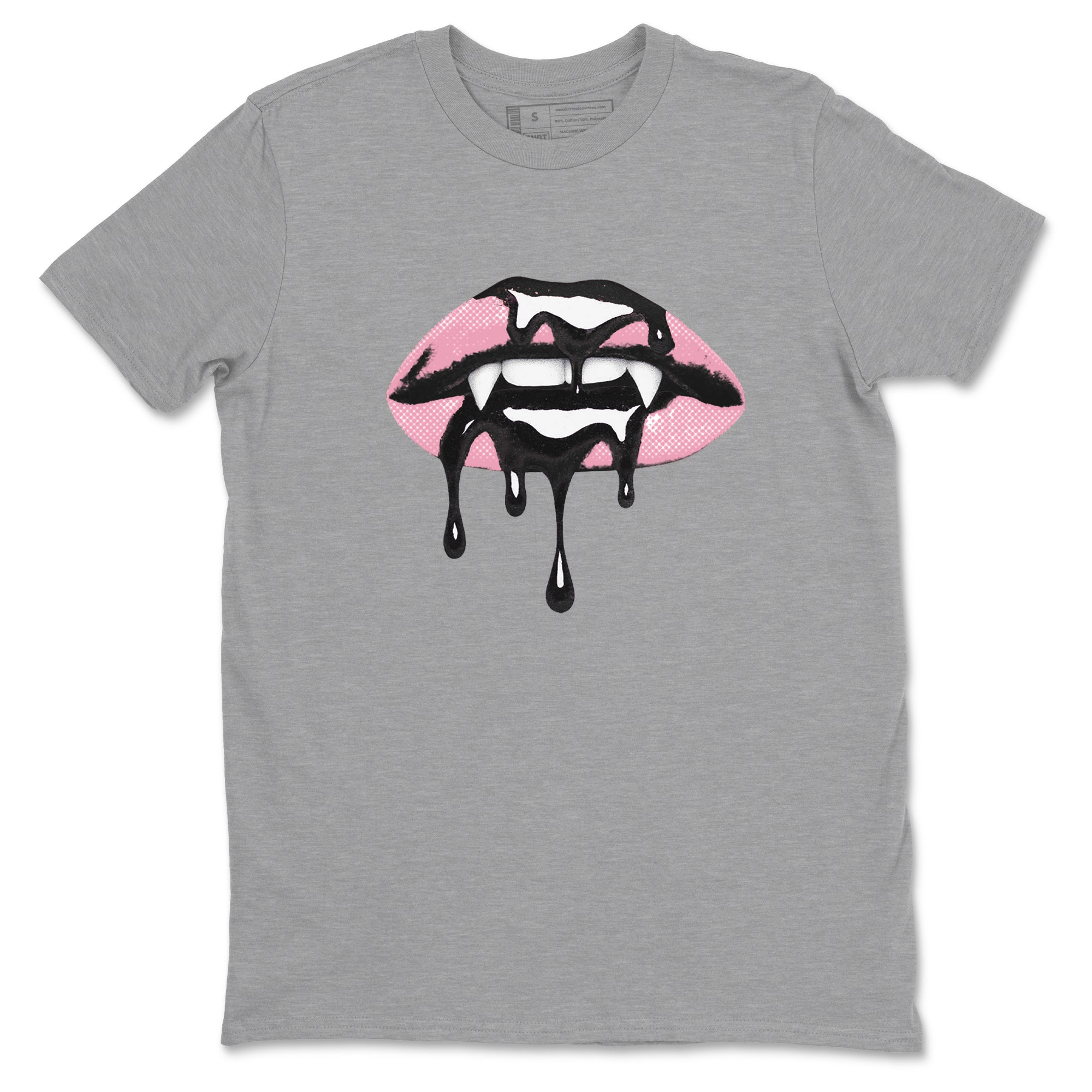 Sneaker match tees – Sneaker Tees To Match Air Jordan 5 Medium Soft Pink Shoes – Vampire Lips Tee Heather Grey 2