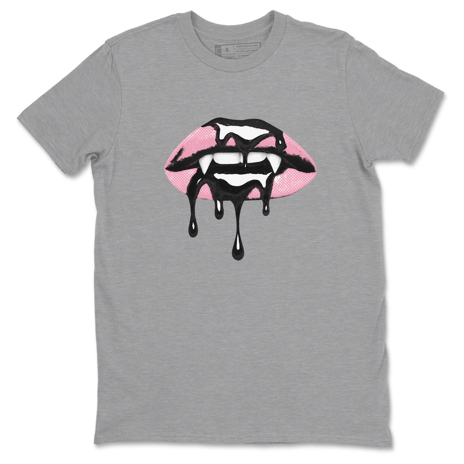 Sneaker match tees – Sneaker Tees To Match Air Jordan 5 Medium Soft Pink Shoes – Vampire Lips Tee Heather Grey 2