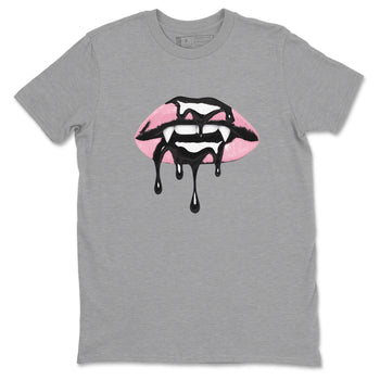 Sneaker match tees – Sneaker Tees To Match Air Jordan 5 Medium Soft Pink Shoes – Vampire Lips Tee Heather Grey 2