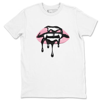 Sneaker match tees – Sneaker Tees To Match Air Jordan 5 Medium Soft Pink Shoes – Vampire Lips Tee White 2
