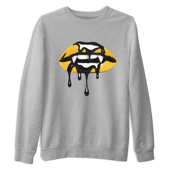 Sneaker match tees – Sneaker Threads To Match Air Jordan 5 Tokyo, Air Jordan 5 Varsity Maize and Wolf Grey Shoes – Vampire Lips Tee Heather Grey 2