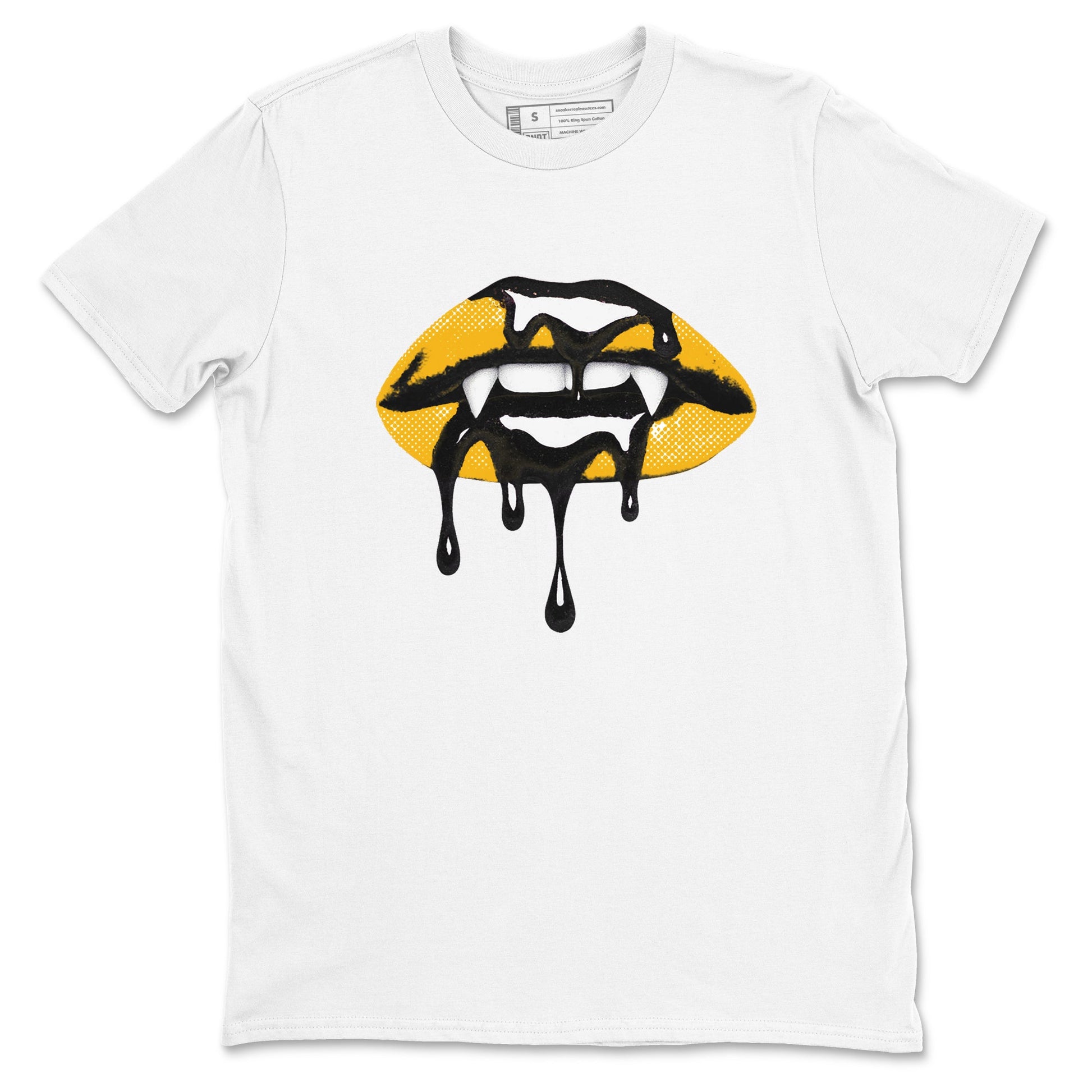 Sneaker match tees – Sneaker Threads To Match Air Jordan 5 Tokyo, Air Jordan 5 Varsity Maize and Wolf Grey Shoes – Vampire Lips Tee White 2