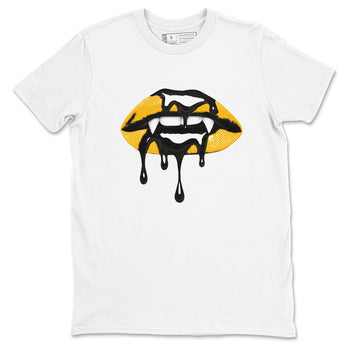 Sneaker match tees – Sneaker Threads To Match Air Jordan 5 Tokyo, Air Jordan 5 Varsity Maize and Wolf Grey Shoes – Vampire Lips Tee White 2