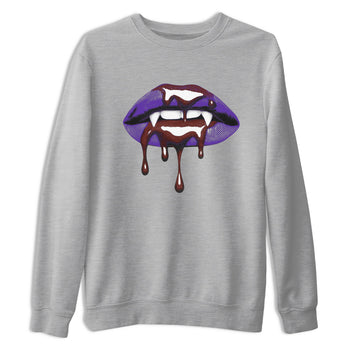 Sneaker match tees – Sneaker Threads To Match Dunk Low Persian Violet Shoes – Vampire Lips Tee Heather Grey 2