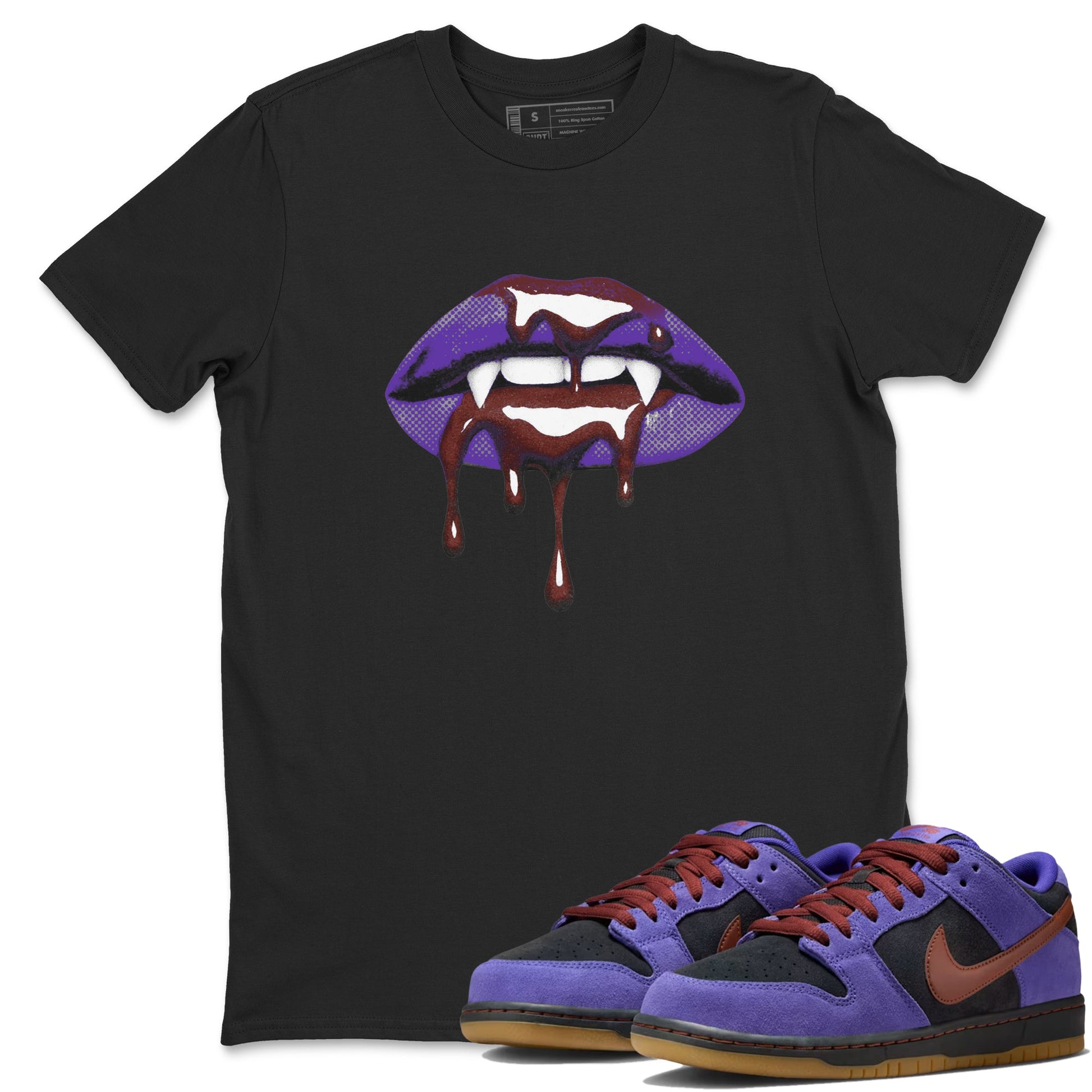 Sneaker match tees – Sneaker Threads To Match Dunk Low Persian Violet Shoes – Vampire Lips Tee Black 1