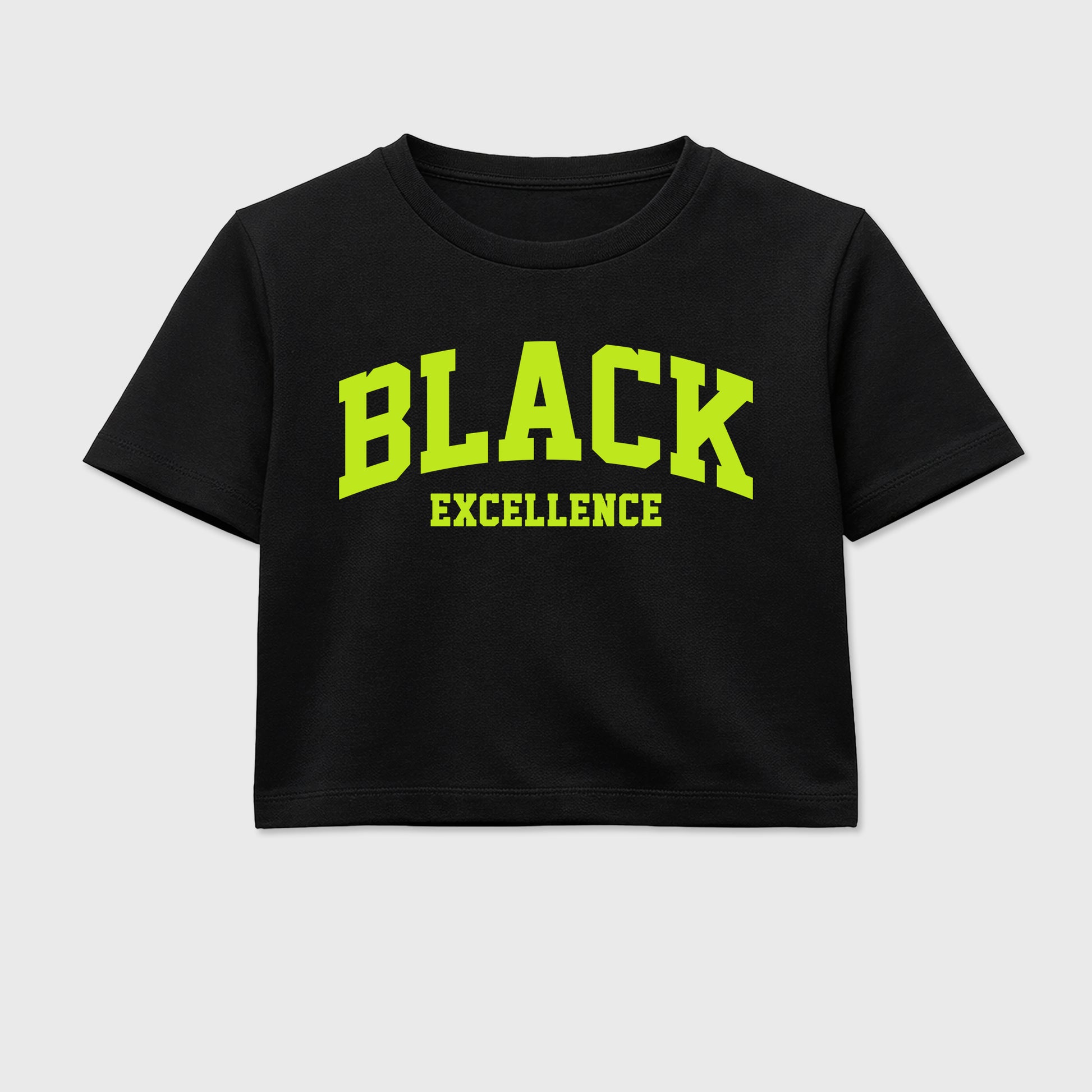 Sneaker match tees – Sneaker Tees To Match Air Foamposite Pro Black Shoes – Varsity Black Excellence Crop T-Shirt Black 2